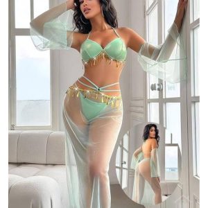 Ensemble Voile Menthe Style Oriental